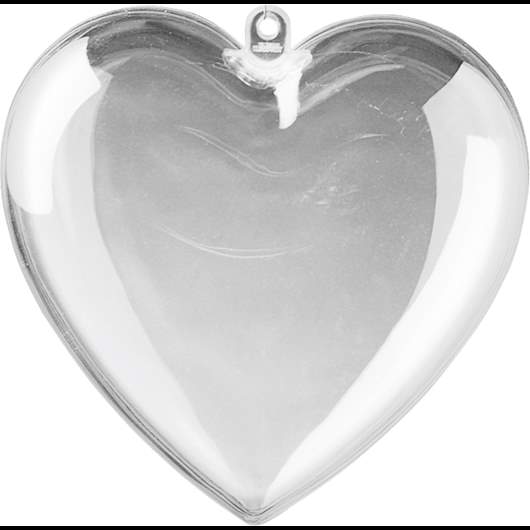 Acrylic heart with suspension eye 14cm divisible